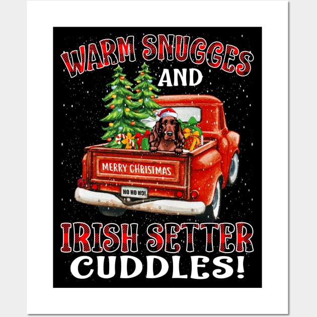 Warm Snuggles And Irish Setter Cuddles Ugly Christmas Sweater Wall Art by intelus